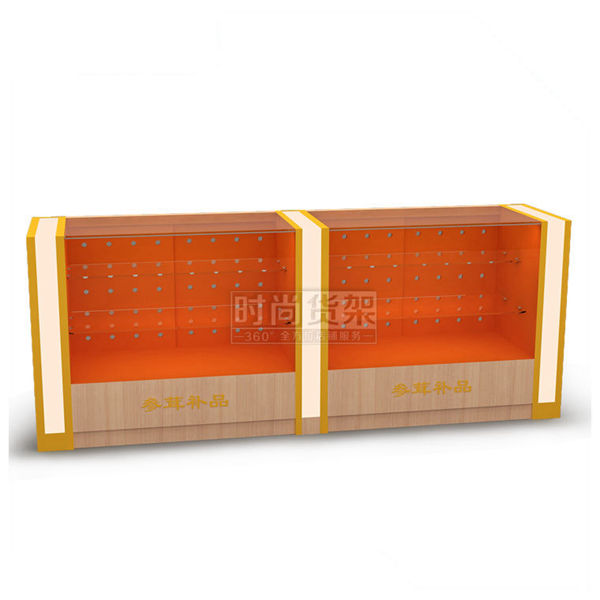 藥店貨架_參茸前柜（紅櫻桃木紋）