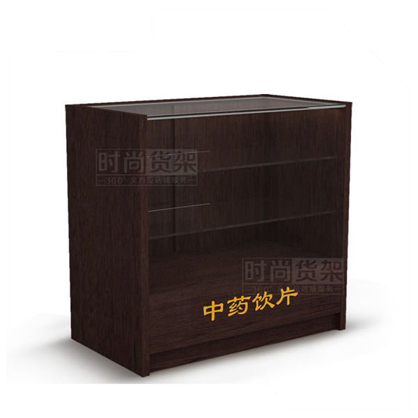 藥店貨架_中藥前柜(紫檀木紋)